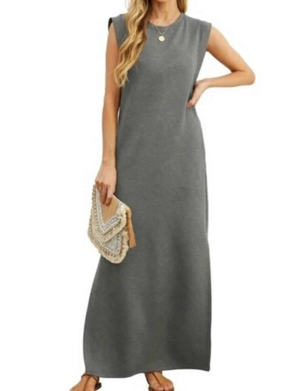 Grecerelle Heathered Grau Maxi Dress